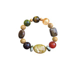 Aromaterapinė apyrankė iš Natūralaus kedro karoliukų, bei mineralinių akmenukų (Agate, Jade, Pietersite, Tiger's Eye, Agate, Rainforest Jasper)