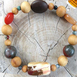 Aromaterapinė apyrankė iš Natūralaus kedro karoliukų, bei mineralinių akmenukų