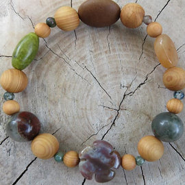 Best Natures all Natural Aromatherapy Bracelet with Cedar Wood Beads, and semi precious stones ...